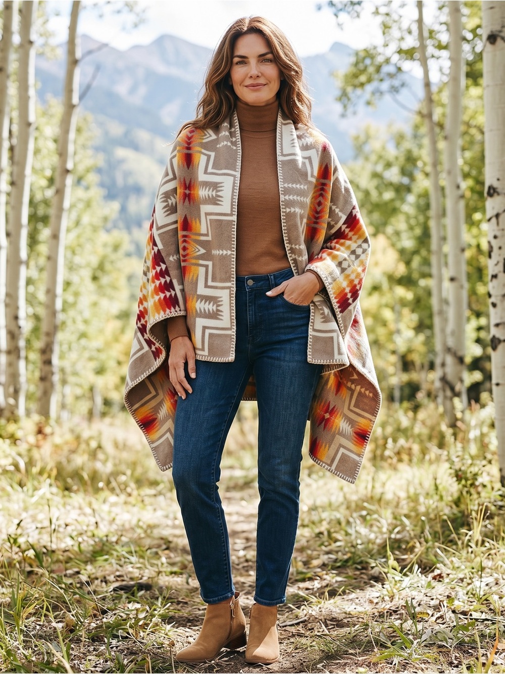 Pendleton Beaver State Wool Throw Blanket Cozy Southwestern Pattern 50” x 70” - Picture 13 of 16